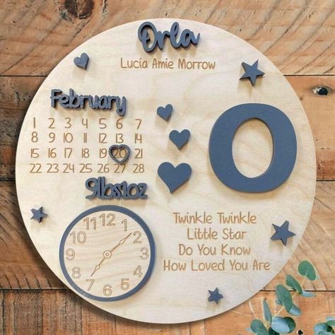 Lézervágott Fa, Idee Babyshower, Idee Cricut, Laser Projects, Laser Cut Wood Crafts, Laser Engraved Ideas, Diy Baby Gifts, Baby Frame, Baby Arrival