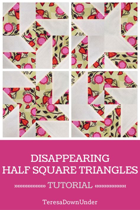 Half Square Triangles Tutorial, Disappearing Blocks, Missouri Star Quilt Company Tutorials, Quilt Videos, Fall Quilt Patterns, Triangle Quilts, Quilting Blocks, Quilt Pattern Download, Quick Quilt