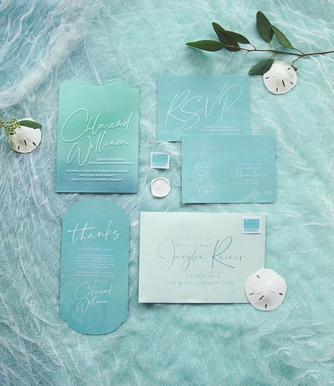 OCEAN MEETS INDUSTRIAL INSPIRATION SHOOT IN A COLOR PALETTE OF SEA GLASS | Madison Wedding Inspiration | Gallery | Item 24 Ocean Color Wedding, Sea Glass Color Wedding Theme, Spring Ocean Wedding, Sea Glass Wedding Color Palette, Sea Glass Palette, Ocean Wedding Theme Color Palettes, Sea Glass Wedding Colors, Ocean Wedding Invitations, Ocean Wedding Theme