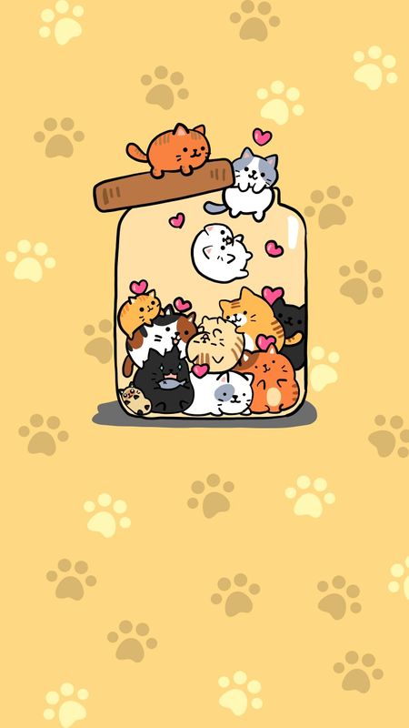 Cute Animated Cat Wallpaper, Kawaii Cat Wallpaper, Cute Kitten Cartoon, Bottle Wallpaper, Cute Cats Wallpaper, Kawaii Comic, Wallpaper Gatos, Cat Phone Wallpaper, Cute Cat Drawing