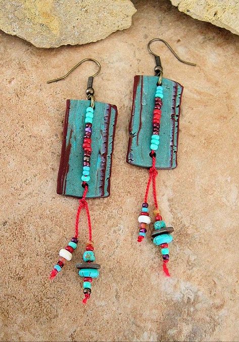 Polymer Clay Faux Stone, Macrame Colar, Silk Tassels, Earrings Bohemian, Textile Jewelry, Paper Jewelry, Brown Silk, Lightweight Earrings, Faux Stone