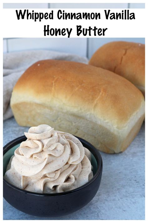 Honey White Bread, Easy Honey Butter, Homemade Honey Butter, Butter Recipes Homemade, Flavored Butters, Honey Butter Recipe, Vanilla Honey, Cinnamon Honey Butter, Whipped Honey