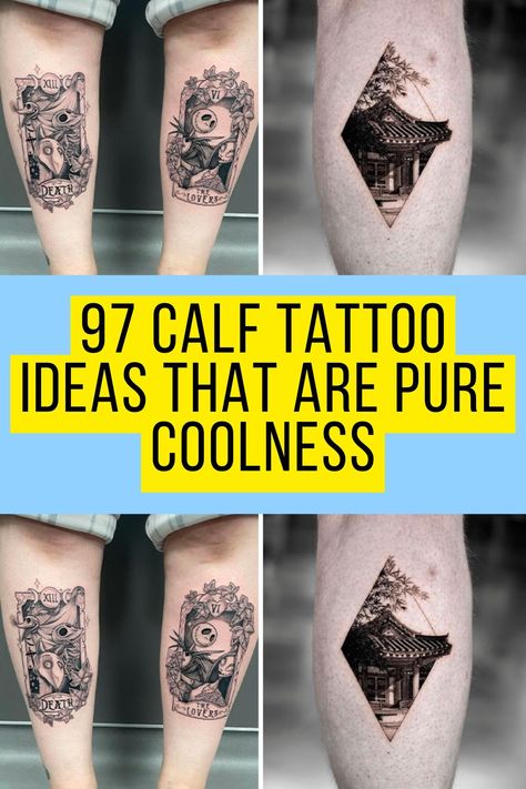 Ben Volt Tattoo, Calf Tattoo Ideas, Calf Tattoos For Women, Calf Tattoo Men, Tattoos With Deep Meaning, Tattoos Cross, Tato Tradisional, Tattoo On Thigh, Tattoo Over Scar