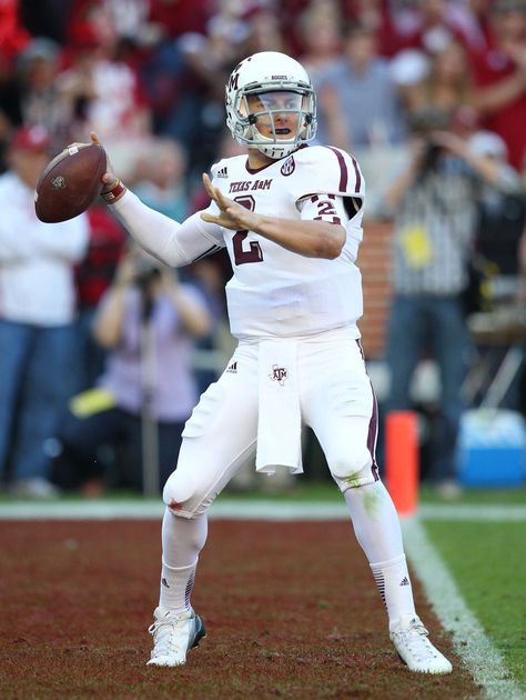 Quarterback Johnny Manziel #2 of the Texas A&M Aggies throws a pass against the Alabama Crimson Tide at Bryant-Denny Stadium on November 10, 2012 in Tuscaloosa, Alabama. Johnny Football, Aggie Football, Gig Em Aggies, Johnny Manziel, Texas Longhorns Football, He Got Game, Tuscaloosa Alabama, Longhorns Football, Texas Aggies