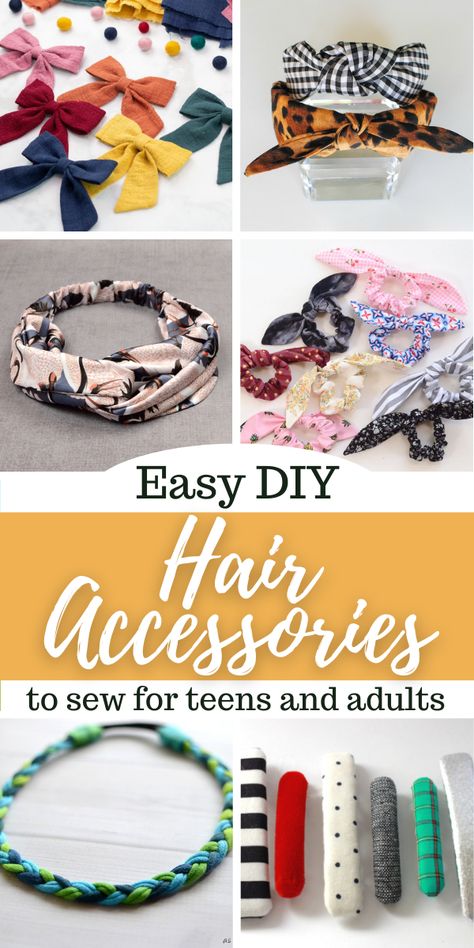 Easy DIY Hair Accessories to Sew for Teens and Adults - Orange Bettie Accessories To Sew, Knit Fabric Headband, Easy Diy Hair, Hair Accessories Tutorial, Sewing Headbands, Cute Ideas, Beginner Sewing Projects Easy, Fabric Headbands, Small Sewing Projects