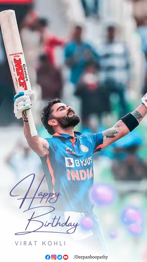 🏏✨ Celebrating a legend's birthday! #ViratKohli's tale is one of grit & grandeur. From overcoming personal loss to reshaping fitness in cricket, he’s an emblem of perseverance & excellence. Here's to the man who inspires both on & off the pitch! Happy Birthday, King Kohli! 👑🎉 #HappyBirthdayVirat Happy Birthday King Kohli, Happy Birthday King, Virat Kohli, The Man, Happy Birthday, Running, Celebrities, Birthday