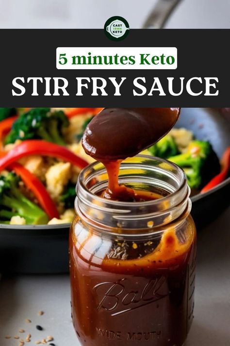 easy 5 minutes Keto Stir Fry Sauce recipe Keto Stir Fry Sauce Low Carb, Clean Stir Fry Sauce, No Sugar Stir Fry Sauce, Low Carb Stir Fry Sauce, Keto Stir Fry Sauce, Sugar Free Stir Fry Sauce, Stir Fry Keto, No Carb Dinner, Low Carb Stir Fry