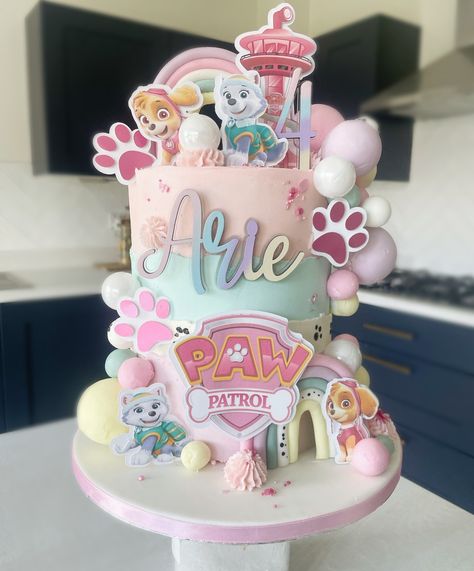 All posts • Instagram Pastel Paw Patrol Party, Paw Patrol Cake Girly, Skye Paw Patrol Cake, Paw Patrol Theme Party, Skye Birthday Party, Paw Patrol Skye Birthday, Sky Paw Patrol, Second Birthday Cakes, Girly Cakes