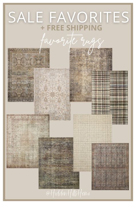 Some of my favorite area rugs on sale with free shipping! Affordable rug ideas Medium Pile Area Rugs, Mixing Rugs, Rugs That Compliment Each Other, Mixing Rugs In Open Floor Plan, Coordinating Rugs Open Floor Plan, Tan Sectional, Tan Furniture, Rustic Area Rugs, Area Room Rugs