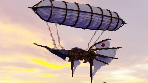 Air Ship Minecraft, Minecraft Flying Ship, Mincraft Bilds, Minecraft Airship, Steampunk Minecraft Builds, Fantasy Map Ideas, Minecraft Industrial, Minecraft Wall Designs, Blueprints Minecraft