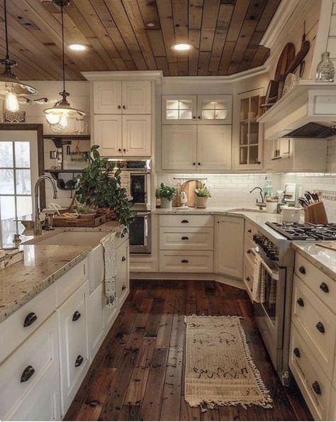 Simple Kitchen Design, Shabby Home, Dream Life House, Casa Country, Simple Kitchen, Dream House Interior, Kitchen Redo, Beautiful Kitchens, Rustic Kitchen