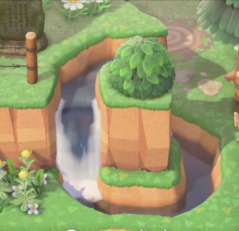 Cliff Waterfall, Cottagecore Animal Crossing, Acnh Cottagecore, Animal Crossing 3ds, Animals Crossing, Ac New Leaf, Animal Crossing Funny, Animal Crossing Guide, Animal Crossing Qr Codes Clothes