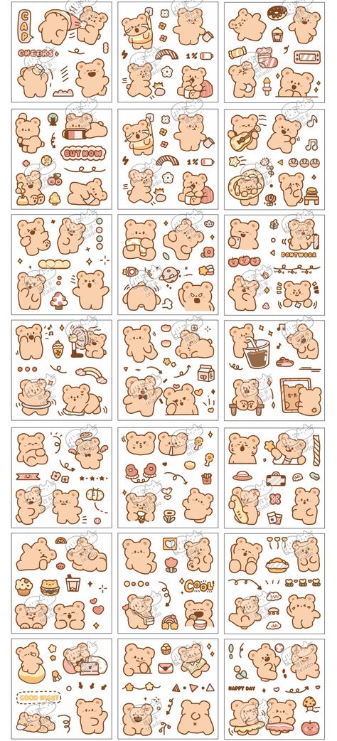 Mohamm 100 Pcs/box Cute Rabbit Bear Stickers Scrapbooking Stationery School Supplies - Stationery Sticker - AliExpress Aliexpress Stickers, 귀여운 음식 그림, Korean Stickers, Scrapbook Stickers Printable, Cute School Supplies, Cute Doodles Drawings, Cute Kawaii Drawings, Cute Doodle Art, Mini Drawings