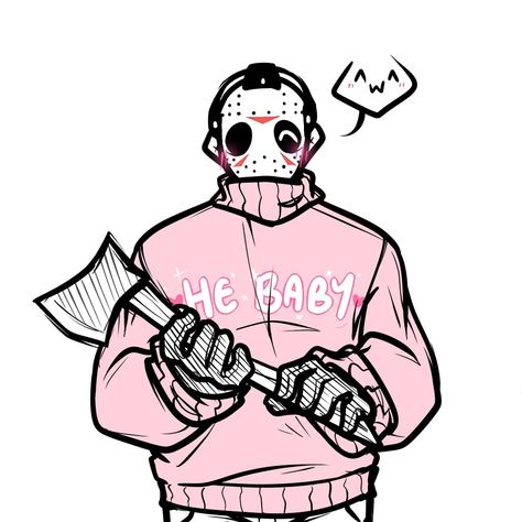 Jason Voorhees Fan Art, Jason Voorhees Fanart Cute, Slasher Moodboard, Jason Mask Drawing, Cute Jason Voorhees, Slasher Men, Slasher Pfp, Jason Voorhees Pfp, Jason Voorhees Fanart