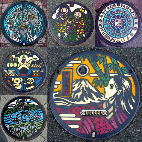 The Beauty of Japan’s Artistic Manhole Covers  http://www.thisiscolossal.com/2014/03/the-beauty-of-japans-artistic-manhole-covers/ Tokyo Architecture, Japan Illustration, Manhole Cover, Colossal Art, Japon Illustration, Art Japonais, Japanese Design, Public Art, Japanese Culture