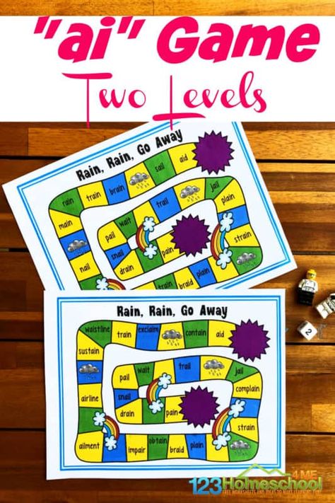 Long Vowel Sounds Worksheets, Long Vowel Games, Phonics Board Games, Vowel Teams Activities, Short Vowel Games, Hand Art Projects, Words Worksheet, Vowel Activities, Vowel Worksheets