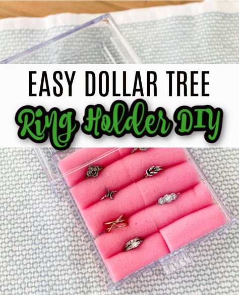 Check out this easy dollar tree craft. Make a Ring holder for only $2. Ring Pop Holder, Diy Jewelry Holder Stand Dollar Tree, How To Make A Ring Holder Diy, Diy Ring Organizer, Homemade Ring Holder, Diy Wedding Ring Holder Ideas, Diy Ring Holder Display, How To Make A Ring Holder, Diy Ring Storage