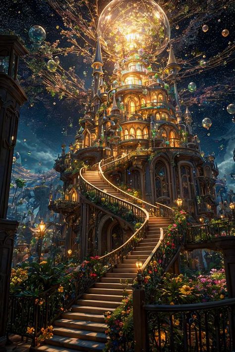 Fairytale World, Fantasy House, Fantasy City, Fantasy Castle, Fantasy Setting, Fantasy Places, Cool Wallpapers Art, Fantasy Art Landscapes, Fantasy Aesthetic