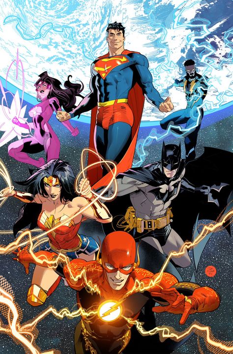 Superhero Pictures, Dan Mora, Justice League Comics, Comics Characters, The Justice League, Justice League Unlimited, Dc Comics Heroes, Arte Dc Comics, Batman Comic Art