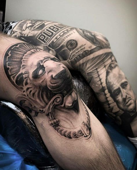 Start Of Something New, Full Leg Tattoos, Realistic Tattoo Sleeve, Men Tattoos Arm Sleeve, Muster Tattoos, Elbow Tattoos, Chest Piece Tattoos, Geniale Tattoos, Mythology Tattoos