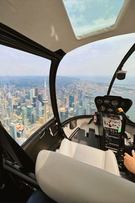 Helicopter Ride Aesthetic, Helicopter Inside, Helicopter Aesthetic, Toronto Views, Toronto Aesthetic, Scuba Diving Suit, Pilot Career, Toronto City, Life Vision Board