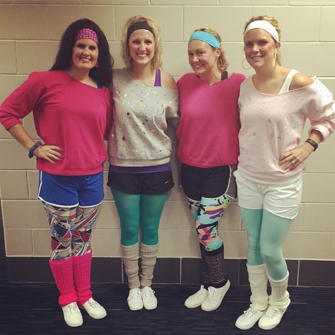 80's Workout Gear Costume - Let's Get Physical! 80s Dress Up Day At School, 80s Diy Costume, 80s Workout Gear, 80s Themed Outfits, 80s School, 80s Workout Costume, 80s Outfit Ideas, Decades Day Outfits, 80s Workout Outfit