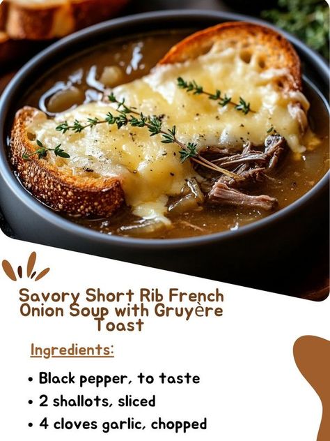 Short Rib, Soup And Stew, Beef Short Ribs, Beef Ribs, Drink Ideas, French Onion Soup, French Onion, Short Ribs, Onion Soup