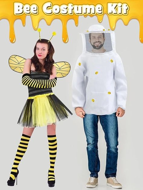 Amazon.com: ramede Couple Bee Costume Beekeeper Adult Set Halloween Costume for Women Men Bees Cosplay Party, Bee Suit Beekeeping Jacket Wings Felt Cute Bee : Patio, Lawn & Garden Halloween Costume For Women, Bee Suit, Bee Costume, Costume For Women, Creative Costumes, Amazon Com, Lawn Garden, Halloween Costume, Women Men