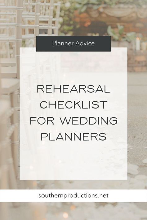 Get our rehearsal checklist for planners | Wedding Planner Education | In this blog post get our step-by-step checklist for directing a wedding rehearsal for new and aspiring wedding planners #weddingplannereducation #howtobecomeaweddingplanner #weddingplannertemplates #weddingplannereducator #weddingplanner #weddingplannermentor #weddingplannertips Wedding Director Checklist, Wedding Rehearsal Checklist, Wedding Planner Essentials, Wedding Day Coordinator Checklist, Wedding Coordinator Rehearsal Checklist, Rehearsal Dinner Checklist, Wedding Coordinator Checklist, Wedding Planning Timeline Printable, Party Planner Business