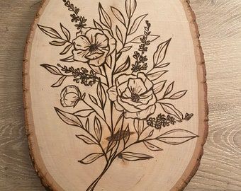 Burning Flowers, Woodburning Art, Beginner Wood Burning, Wood Burning Patterns Stencil, Wood Burning Techniques, Wood Burn Designs, Jacksonville Nc, Wood Burning Tool, Woodburning Projects