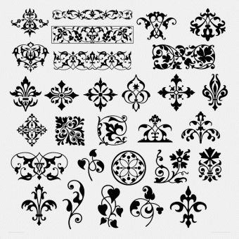 Ornamental Corner, Procreate Templates, Ornamental Border, Nouveau Tattoo, Natural Ornaments, Blackwork Designs, Free Procreate Brushes, Futuristic Fonts, Victorian Pattern