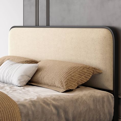 images (2000×2000) Soft Headboard, Modern Style Bed, Modern Upholstered Beds, Modern Headboard, Modern Bed Frame, Curved Headboard, Beige Bed, Cushion Headboard, Queen Platform Bed