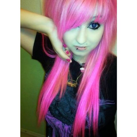 Scene Style. ❤ liked on Polyvore featuring hair, people and scene Scene Queen Hair, Long Scene Hair, Emo Scene Girls, Bang Hair, Scene Girl Style, Scene Bangs, Scene Style, Scene Makeup, Short Scene Hair