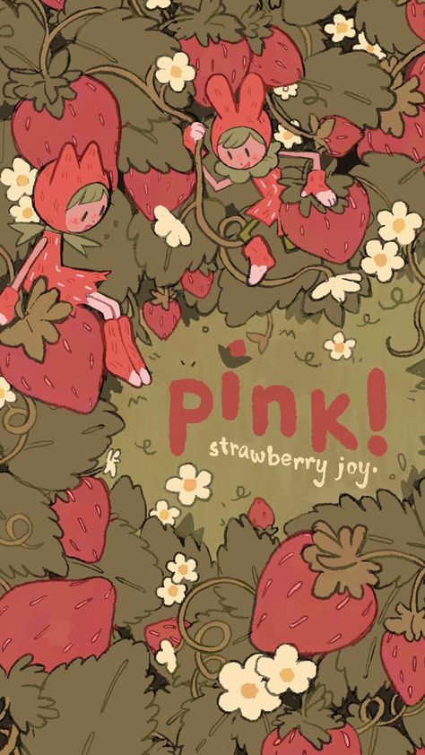 Strawberry Art, Cat Air, Home Work, Cute Patterns Wallpaper, Sketchbook Art Inspiration, Funky Art, Wallpaper Iphone Cute, الرسومات اللطيفة, Pretty Art