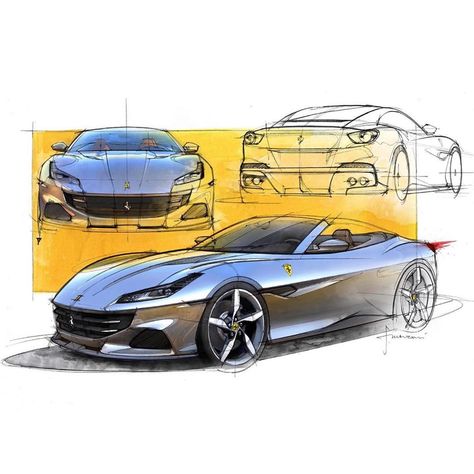 Monochromatic Sketches, Flavio Manzoni, Car Stunt, Future Interior Design, Ferrari Portofino, Cool Car Drawings, Car Interior Design, Car Artwork, Industrial Design Sketch