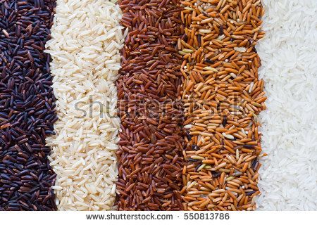 Jasmine rice, Brown rice, Red rice,Black rice, Mixed rice and Riceberry texture for background Brown Rice Vs White Rice, Paleo Rice, Types Of Rice, Rice Types, Forbidden Rice, Parboiled Rice, Healthy Rice, Rice Mix, Rice Varieties