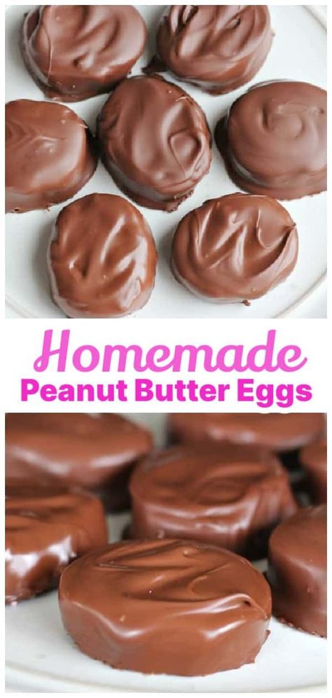 Celebrate Easter in the sweetest way with our Homemade Chocolate Peanut Butter Eggs. A perfect blend of rich chocolate and creamy peanut butter wrapped in an egg-shaped delight that is sure to satisfy your cravings. A no-bake dessert recipe that will surely be a hit among your family and friends this Easter season. Chocolate Covered Peanut Butter Eggs, Diy Peanut Butter Easter Eggs, Chocolate Peanut Butter Eggs Homemade, Home Made Reeses Peanut Butter Eggs, Copycat Reese’s Peanut Butter Eggs, Easter Brunch Dessert, Chocolate Peanut Butter Eggs, Homemade Chocolate Peanut Butter, Homemade Cake Recipes Chocolate