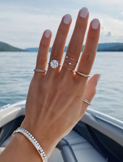 What size do you think this round cut diamond is? Solitaire Wedding Set, Engagement Ring Trends, Dream Wedding Ring, X Ring, Bracelet Size Chart, Engagement Ring Photos, Ring Concierge, Trending Engagement Rings, Popular Rings