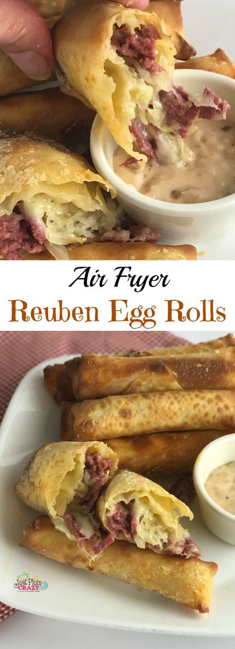 Reuben Egg Rolls, 1000 Island Dressing, 1000 Island, Telur Gulung, Egg Rolls Recipe, Cooks Air Fryer, Air Fried Food, Air Fryer Oven Recipes, Air Fry Recipes