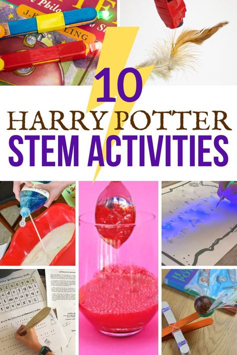 10 magical Harry Potter science experiments and STEM activities. Hands-on learning and FUN challenges and projects for kids! #stem #stemeducation #harrypotter #science Harry Potter Activities For Kids, Harry Potter Science, Lego Stem Activities, Harry Potter Classes, Harry Potter Activities, Harry Potter Day, Harry Potter School, Harry Potter Classroom, Harry Potter Potions