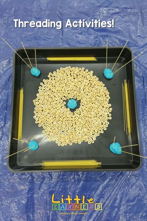 Sand Tray Ideas Eyfs, Threading Activities, Tuff Tray Ideas Toddlers, Messy Play Activities, Sensory Activities For Preschoolers, Fine Motor Activity, Eyfs Activities, Morning Activities, Nursery Activities