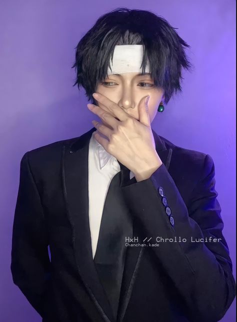 Chrollo Lucifer Hairstyle, Chrollo Haircut, Chrollo Lucilfer Cosplay, Choso Cosplay Male, Chrollo Lucifer Cosplay, Chrollo Cosplay, Hxh Cosplay, Lucifer Cosplay, Chrollo Lucifer