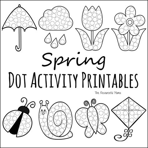 Spring Do a Dot Prinables Spring Worksheets, Spring Worksheet, Activity Printables, Spring Printables, Do A Dot, Spring Preschool, Printables For Kids, Speech Activities, Dot Markers