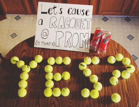 Prom Puns, Winter Formal Proposal, Formal Proposal, Prom Invites, Formal Proposals, Cute Prom Proposals, Dance Proposal, Tennis Funny, Sadie Hawkins