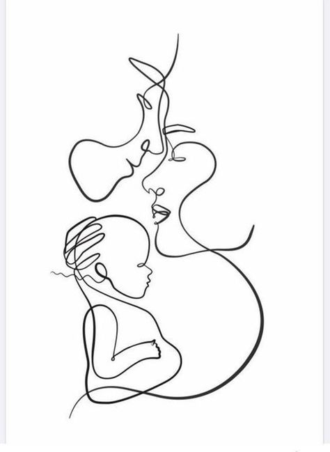 when 1+1=3 Mum Dad And Baby, Tato Nama, Baby Line Art, Minimalistic Line Art, Vom Avea Un Copil, Art Abstrait Ligne, Baby Tattoo Designs, A Line Drawing, Hope Art