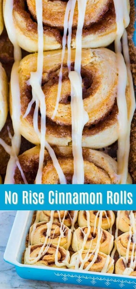 How to Make Fast & Fluffy No Rise Cinnamon Rolls - The Kitchen Magpie No Rise Cinnamon Rolls, Cinnamon Rolls Without Yeast, Pioneer Woman Cinnamon Rolls, No Yeast Cinnamon Rolls, Baking Cinnamon, Quick Cinnamon Rolls, Overnight Cinnamon Rolls, Cinnamon Roll Monkey Bread, Mini Cinnamon Rolls