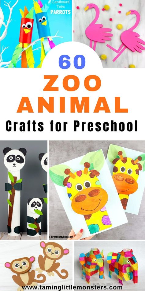 60 Adorable Zoo Animal Crafts for Preschool. fun and easy wild animal themed arts and crafts for toddlers and preschoolers. #artsandcrafts #toddler #preschool #kindergarten #zoo #wildanimals Mammal Art Preschool, Zoo Animals Preschool Activities Art, Zoo Art Kindergarten, Animal Theme Crafts Preschool, Zoo Activity Preschool, Zoo Animal Snacks For Preschool, Safari Animal Art Preschool, Zoo Animals Arts And Crafts, Kindergarten Animal Crafts