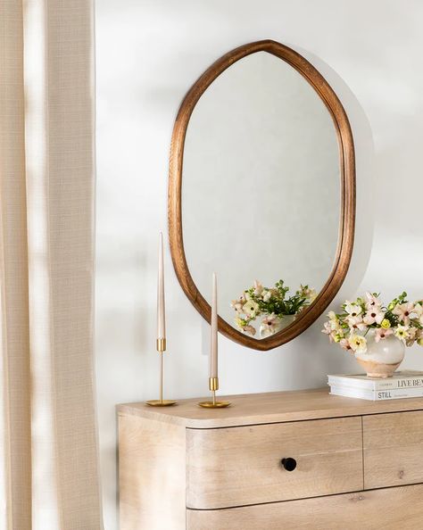 Oval Wood Mirror, Approachable Design, Classic Mirror, Mcgee & Co, Indoor Air Pollution, Wood Mirror, Glass Cleaner, Pop Up Shops, Custom Upholstery