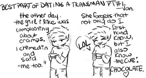 Dating a FtM Part 1 by transtastic on DeviantArt Ftm Period, Saga Comic, Girl Truths, Apps For Teens, Time Of The Month, Asexual Pride, Best Dating Apps, Relationship Facts, Bio Quotes