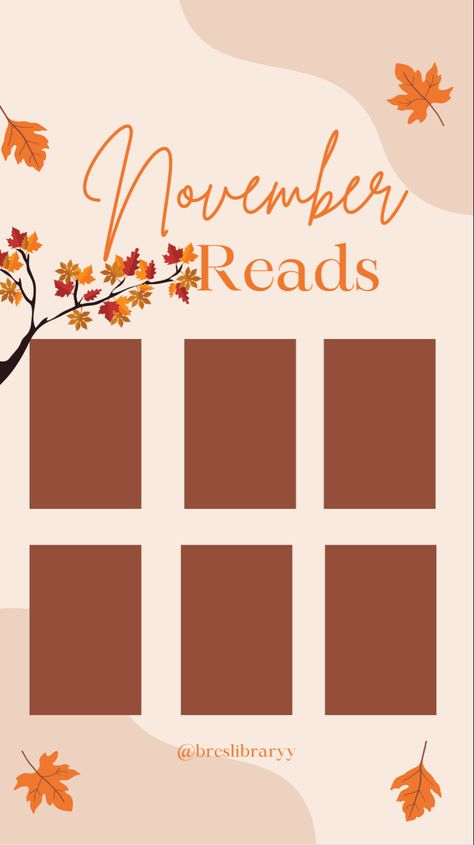 November Book Aesthetic, November Book Wrap Up Template, September Book Tracker, November Reads, November Reads Template, November Book Template, October Book Tracker, November Reading Template, November Tbr Template